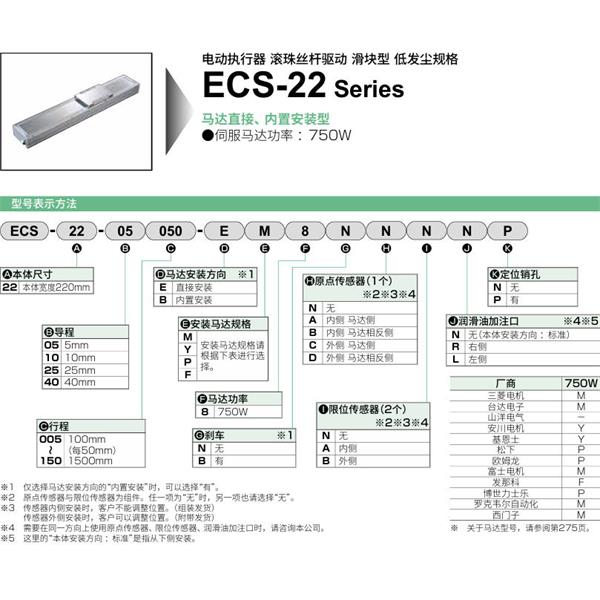 CKD喜開理電動執(zhí)行器（無馬達型）滑塊型ECS-22-40005-EM8NNNNN