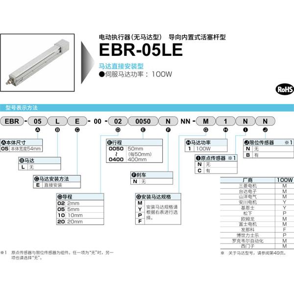 CKD喜開理電動執(zhí)行器（無馬達(dá)型）滑塊型EBR-05LE-00-050150NNN-M1NN
