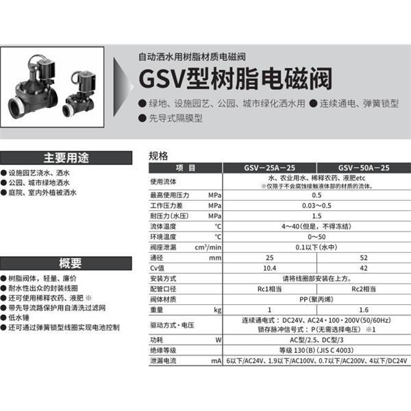 CKD喜開(kāi)理自動(dòng)灑水用樹(shù)脂制電磁閥GSV-50A-25-DC24V