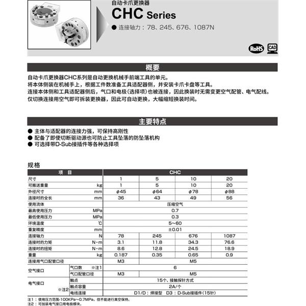 CKD喜開(kāi)理自動(dòng)卡爪更換器自動(dòng)卡爪更換器CHC-10H-D1